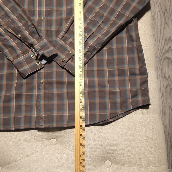 Cody James Men’s Brown Plaid Print Long Sleeve Snap Western Flannel Shirt XLarge - Picture 9 of 10